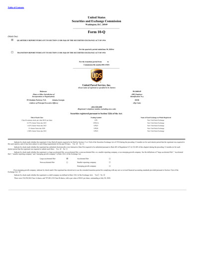 Thumbnail United Parcel Service Quarterly Report 2020-q2