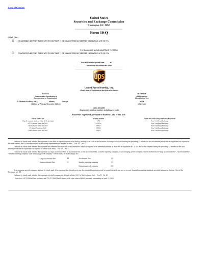 Thumbnail United Parcel Service Quarterly Report 2021-q1