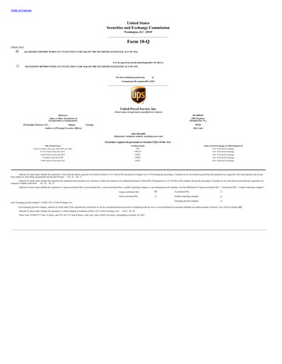Thumbnail United Parcel Service Quarterly Report 2021-q3