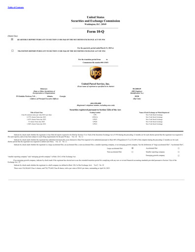Thumbnail United Parcel Service Quarterly Report 2023-q1