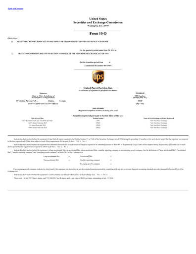 Thumbnail United Parcel Service Quarterly Report 2024-q2