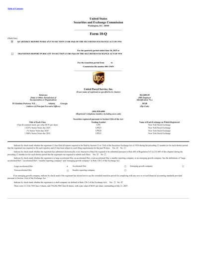 Thumbnail United Parcel Service Quarterly Report 2025-q2
