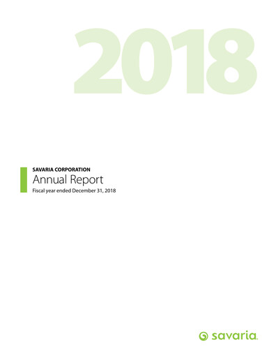 Thumbnail Savaria Corporation Annual Report 2018