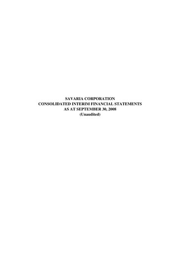 Thumbnail Savaria Corporation Quarterly Report 2008-q3