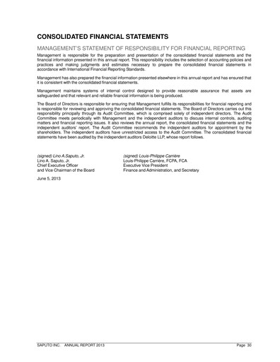 Thumbnail Saputo Financial Statement 2013