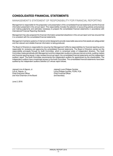 Thumbnail Saputo Financial Statement 2016