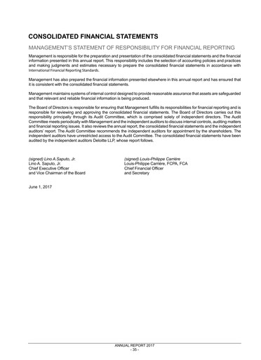 Thumbnail Saputo Financial Statement 2017