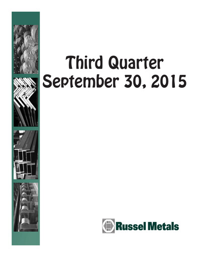 Miniature Russel Metals
 Rapport trimestriel 2015-q3