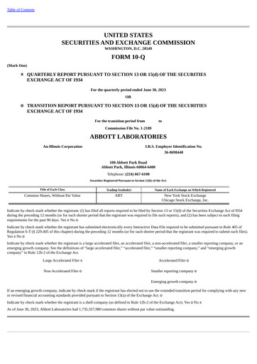 Thumbnail Abbott Laboratories Quarterly Report 2023-q2