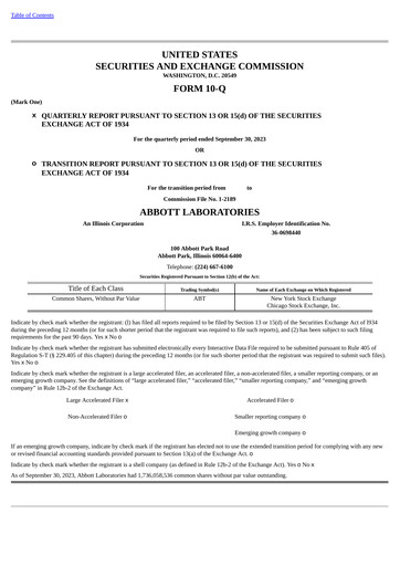 Thumbnail Abbott Laboratories Quarterly Report 2023-q3