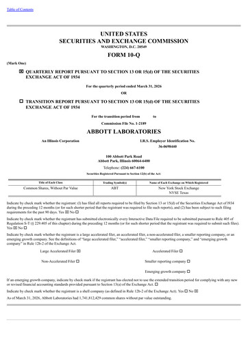 Thumbnail Abbott Laboratories Quarterly Report 2026-q1