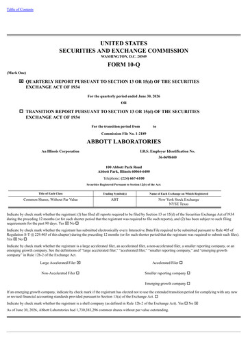 Thumbnail Abbott Laboratories Quarterly Report 2026-q2