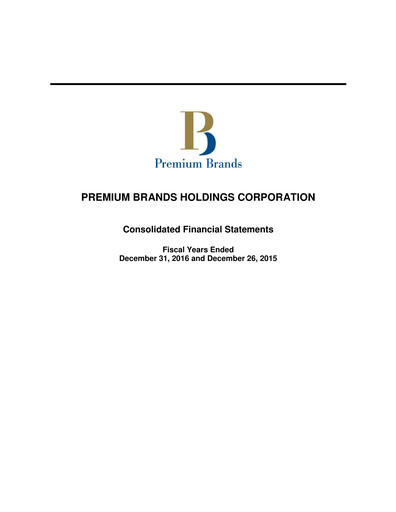Thumbnail Premium Brands Financial Statement 2016