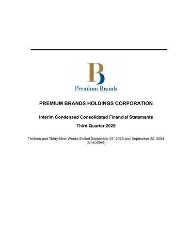 Thumbnail Premium Brands Quarterly Report 2025-q3