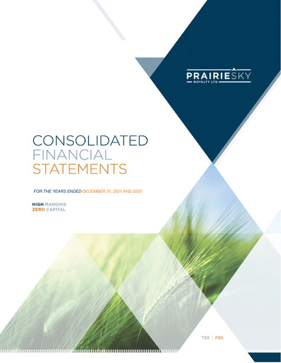 Thumbnail PrairieSky Royalty
 Financial Statement 2021