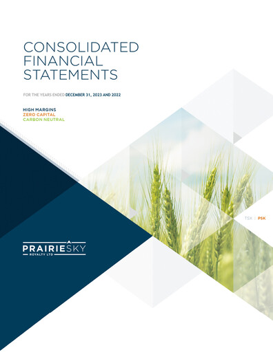 Thumbnail PrairieSky Royalty
 Financial Statement 2023
