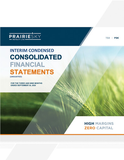 Miniature PrairieSky Royalty
 Rapport trimestriel 2020-q3