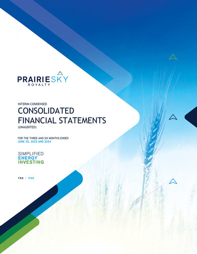 Miniature PrairieSky Royalty
 Rapport trimestriel 2025-q2