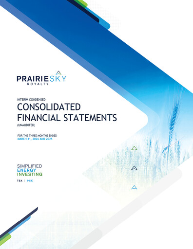 Miniature PrairieSky Royalty
 Rapport trimestriel 2026-q1