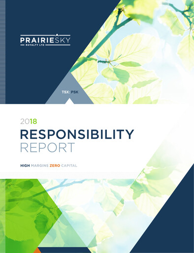 Thumbnail PrairieSky Royalty
 Sustainability Report 2018