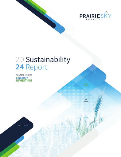Thumbnail PrairieSky Royalty
 Sustainability Report 2024