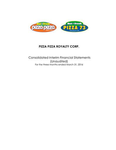Thumbnail Pizza Pizza Quarterly Report 2016-q1
