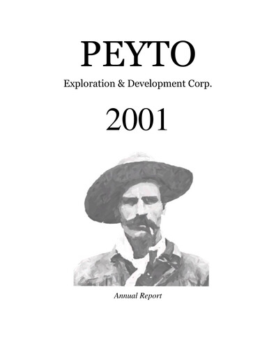 Miniature Peyto Exploration & Development Rapport annuel 2001