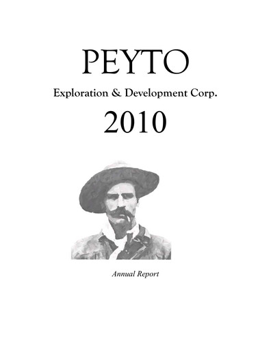 Miniature Peyto Exploration & Development Rapport annuel 2010