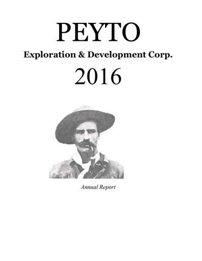 Miniature Peyto Exploration & Development Rapport annuel 2016