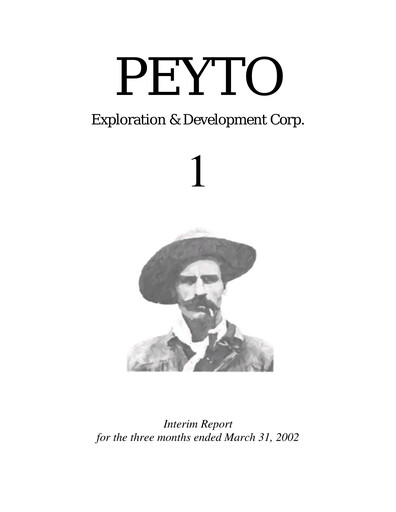 Thumbnail Peyto Exploration & Development Quarterly Report 2002-q1