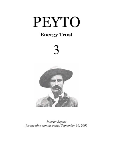 Thumbnail Peyto Exploration & Development Quarterly Report 2005-q3