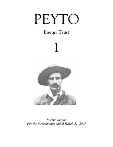 Thumbnail Peyto Exploration & Development Quarterly Report 2007-q1