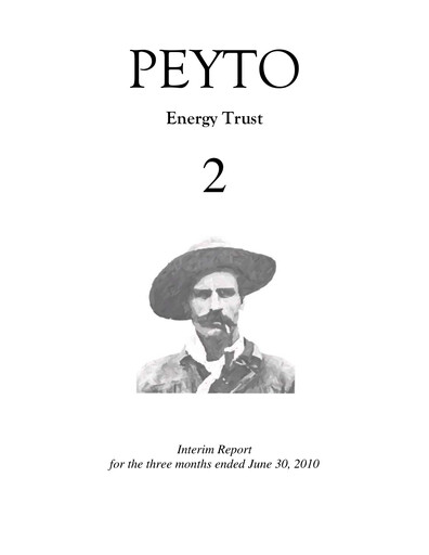 Thumbnail Peyto Exploration & Development Quarterly Report 2010-q2