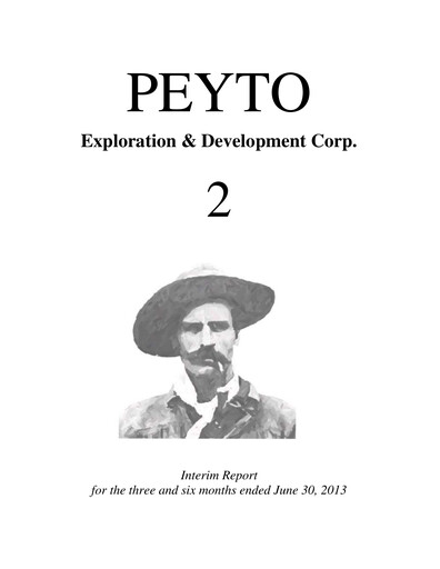 Thumbnail Peyto Exploration & Development Quarterly Report 2013-q2