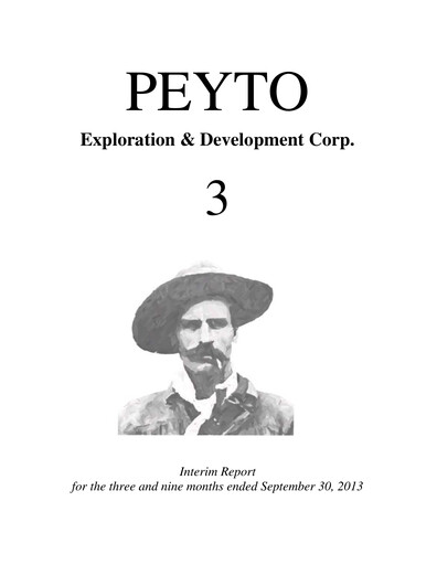 Thumbnail Peyto Exploration & Development Quarterly Report 2013-q3