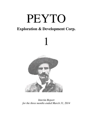 Thumbnail Peyto Exploration & Development Quarterly Report 2014-q1