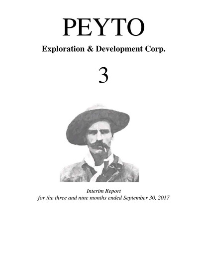 Thumbnail Peyto Exploration & Development Quarterly Report 2017-q3