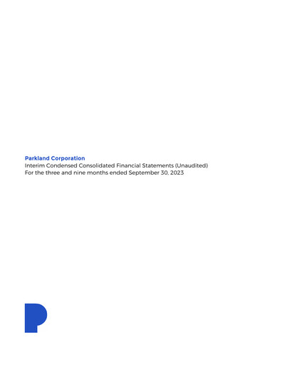 Thumbnail Parkland Corp Quarterly Report 2023-q3