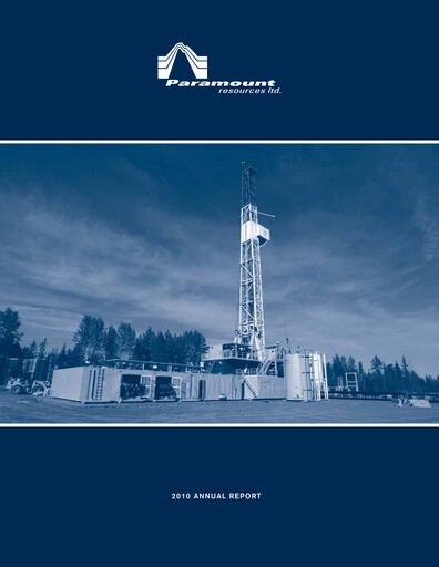 Thumbnail Paramount Resources Annual Report 2010
