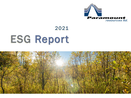 Thumbnail Paramount Resources ESG Report 2021