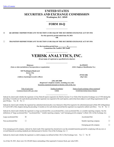 Thumbnail Verisk Analytics Quarterly Report 2021-q2