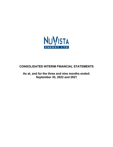 Thumbnail NuVista Energy Quarterly Report 2022-q3