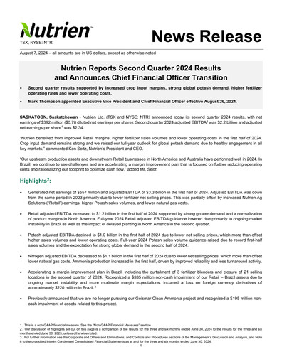 Thumbnail Nutrien Quarterly Report 2024-q2