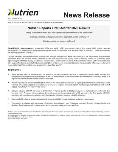 Thumbnail Nutrien Quarterly Report 2026-q1