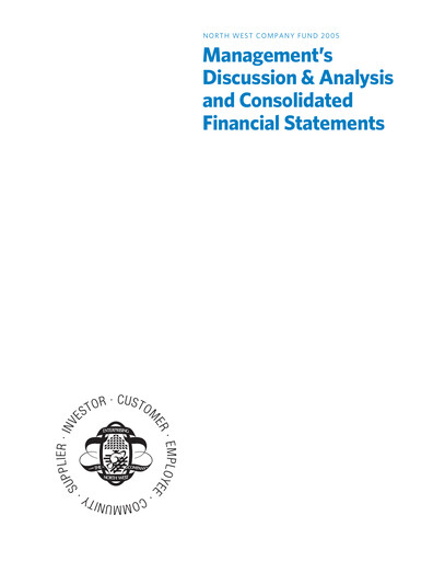Vorschaubild The North West Company Finanzmitteilung 2005