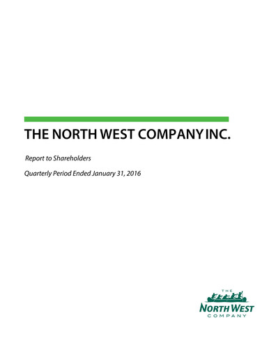 Thumbnail The North West Company Quarterly Report 2015-q4