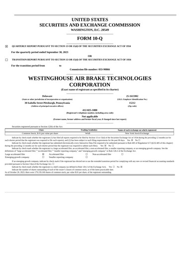 Vorschaubild Wabtec Quartalsbericht 2023-q3
