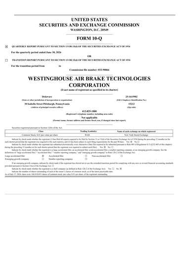 Vorschaubild Wabtec Quartalsbericht 2026-q2