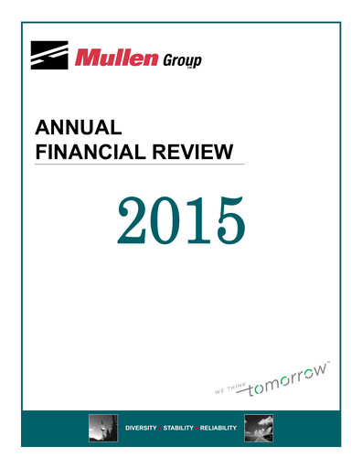 Thumbnail Mullen Group Financial Report 2015