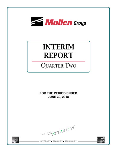 Thumbnail Mullen Group Quarterly Report 2018-q2